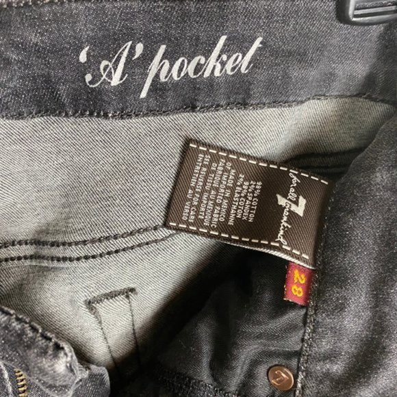 7 For All Mankind Grey Wash A Pocket Bootcut Jeans - Picture 2 of 5